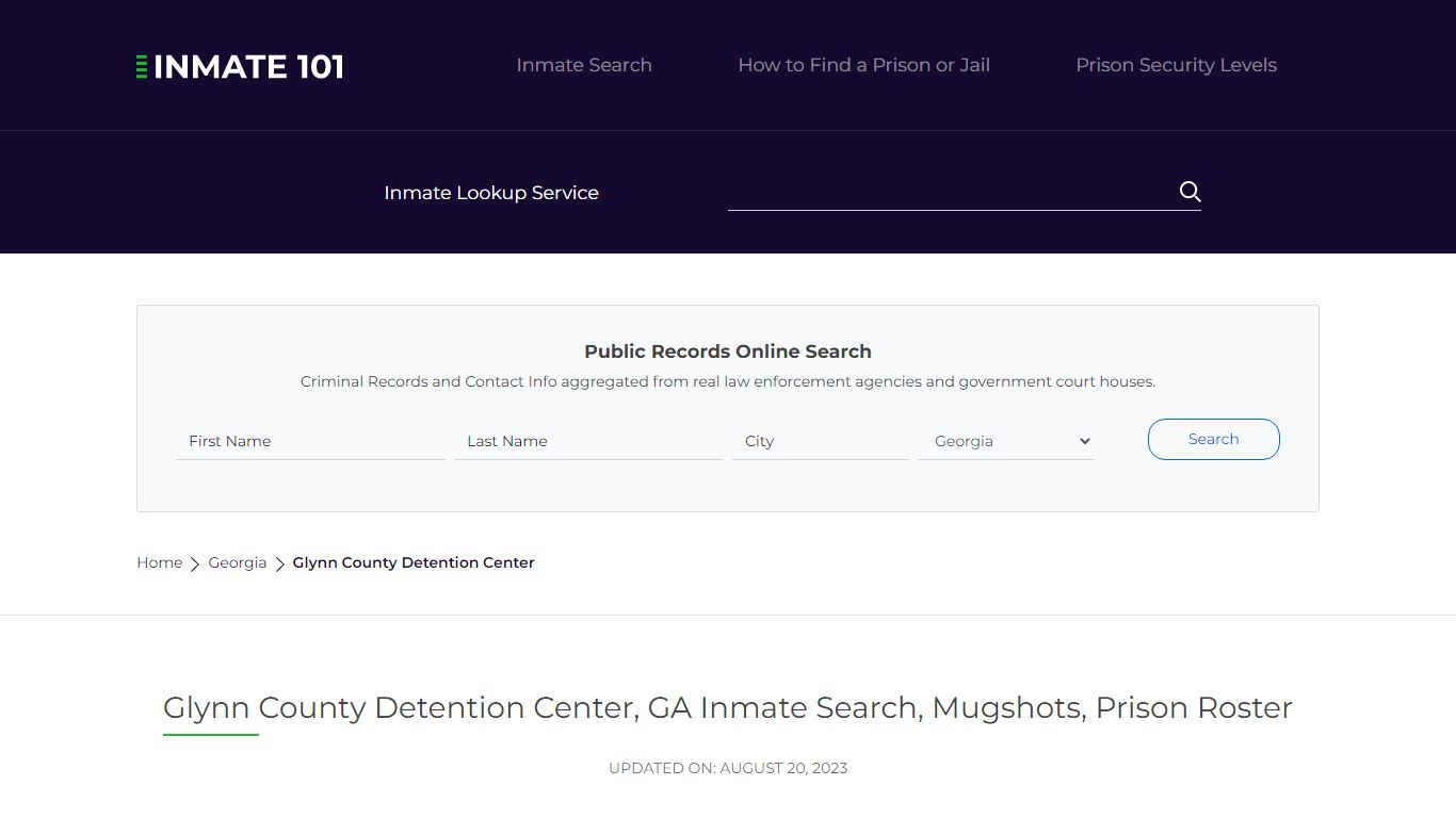 Glynn County Detention Center, GA Inmate Search, Mugshots, Prison ...